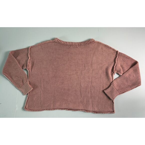 b.original by Shoe Fly Women's Pink Cropped Oversized Pullover Sweater Size S - Picture 2 of 10